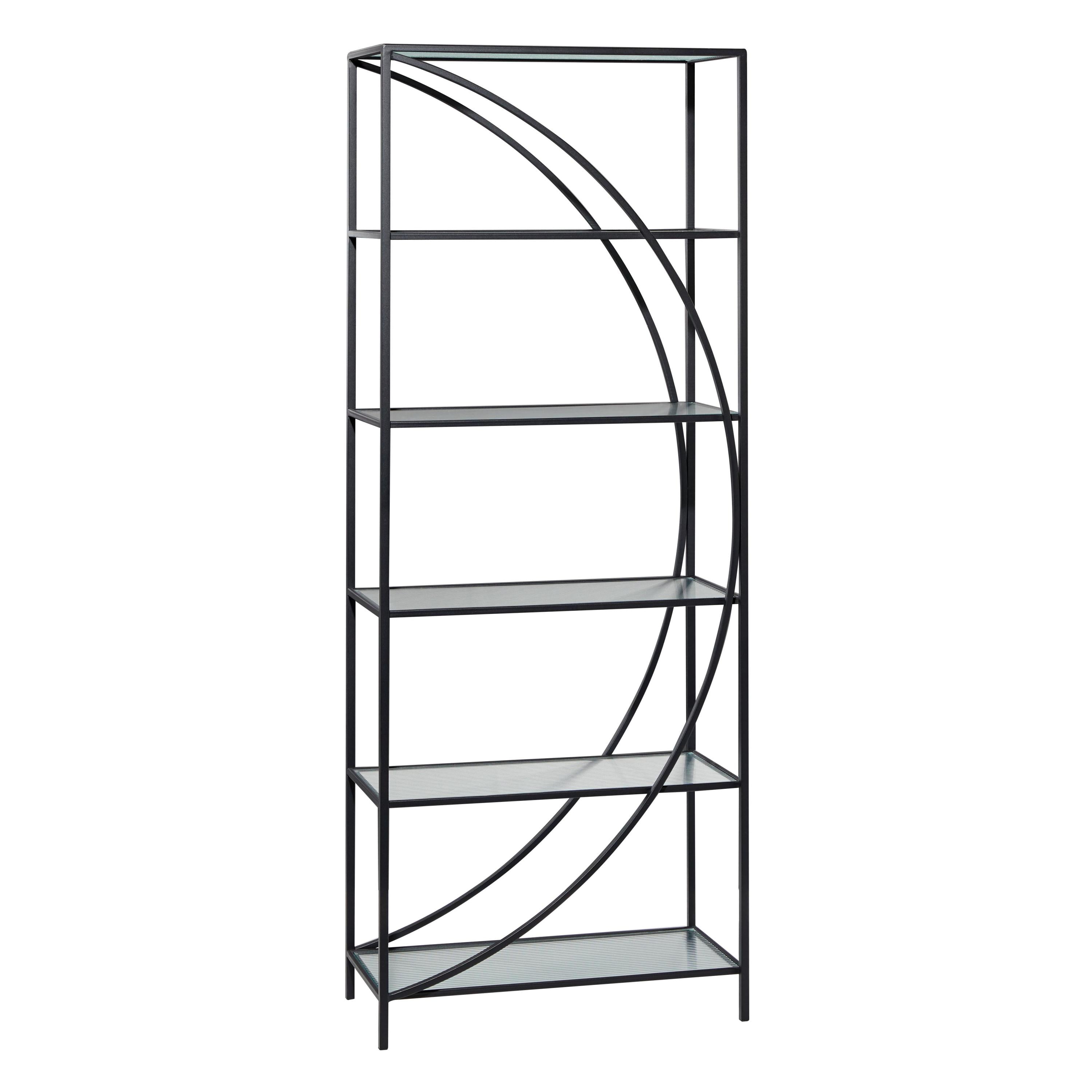 DecMode 28" x 70" Black Metal 6-Tier Shelving Unit, 1-Piece