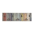 thumbnail image 1 of DecMode 28" x 8" Multi Colored Wooden 14 Hangers Wall Hook, 1-Piece, 1 of 9