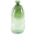 thumbnail image 1 of DecMode 29" Abstract Handmade Tall Curved Spanish Bottle Neck Ombre Green Recycled Glass Vase, 1 of 13