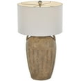 thumbnail image 1 of DecMode 29" Distressed Pot Vase Brown Table Lamp with Cream Linen Shade, 1 of 10