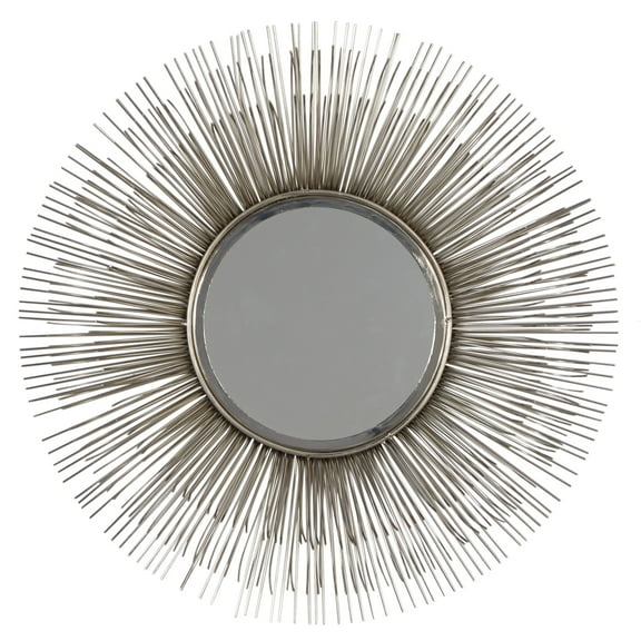 DecMode 29" x 29" Silver Starburst Wall Mirror