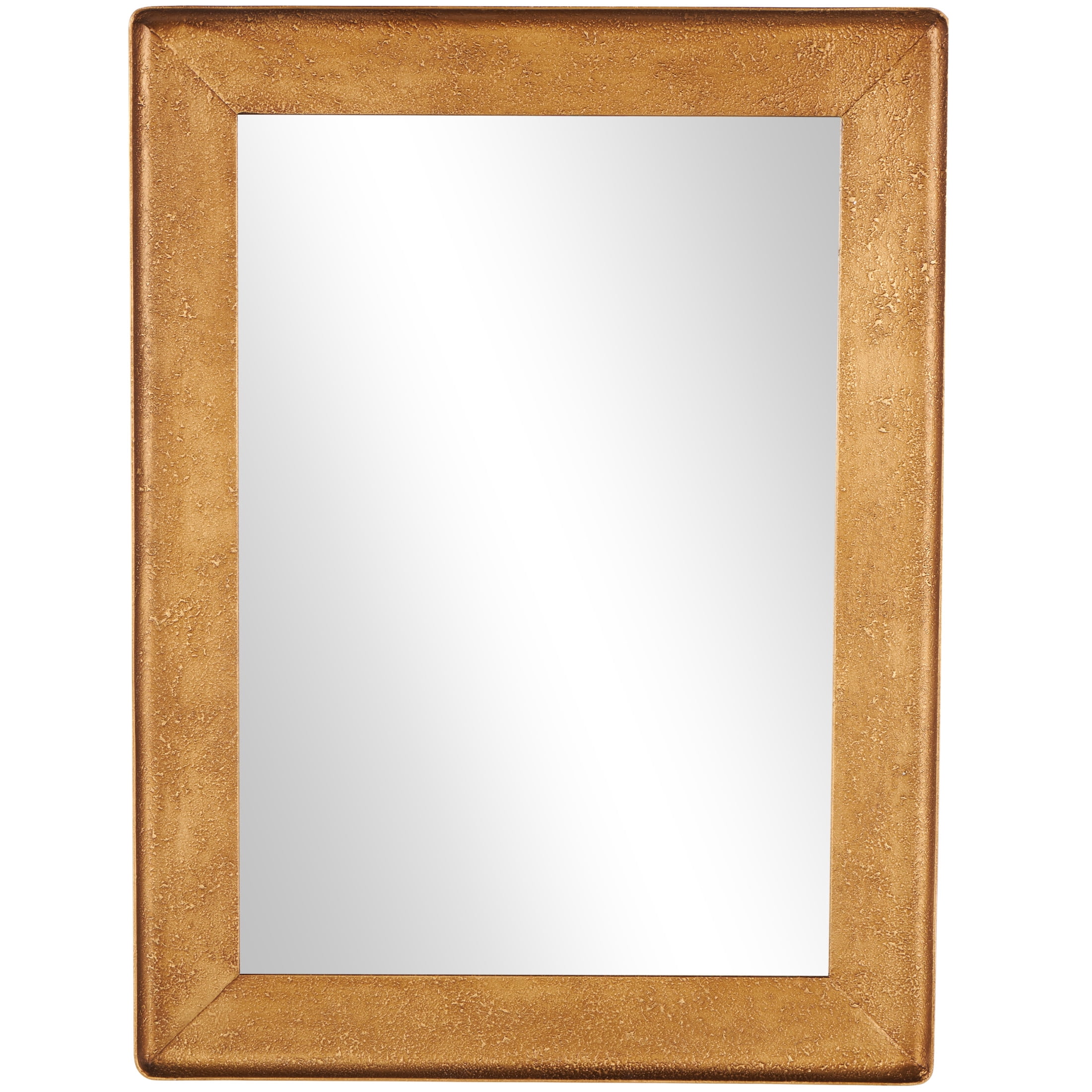 DecMode 29" x 38" Gold Wall Mirror with Textured Frame