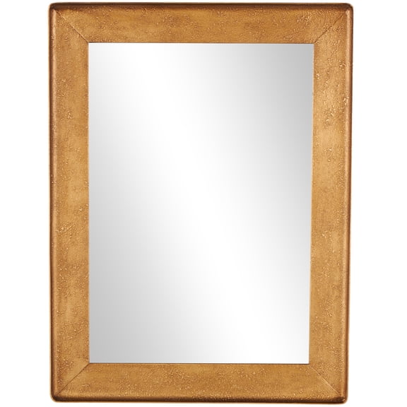 DecMode 29" x 38" Gold Wall Mirror with Textured Frame