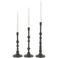 thumbnail image 1 of DecMode 3 Candle Black Metal Slim Turned Candle Holder, Set of 3, 1 of 8