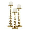 thumbnail image 1 of DecMode 3 Candle Gold Aluminum Metal Candle Holder, Set of 3, 1 of 7