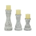 thumbnail image 1 of DecMode 3 Candle Gray Wood Candle Holder, Set of 3, 1 of 9