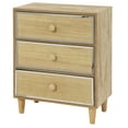 thumbnail image 1 of DecMode 3 Drawers Light Brown Wood Decorative Jewelry Box, 1 of 10