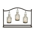 thumbnail image 1 of DecMode 3 Holder Black Metal Hanging Bottle Decorative Candle Lantern, 1 of 10
