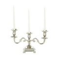 thumbnail image 1 of DecMode 3 Holder Silver Aluminum Metal Scroll Candelabra, 1 of 15