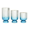 thumbnail image 1 of DecMode 3-Slot Silver Glass Pillar Hurricane Lamp with Ombre Effect, Set of 3, 1 of 8