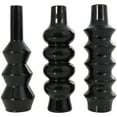 thumbnail image 1 of DecMode 3"W, 11"H Abstract Bubble Inspired Black Ceramic Vase with Varying Shapes, Set of 3, 1 of 10