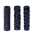 thumbnail image 1 of DecMode 3"W, 12"H Dark Blue Ceramic Vase with Varying Patterns, Set of 3, 1 of 10