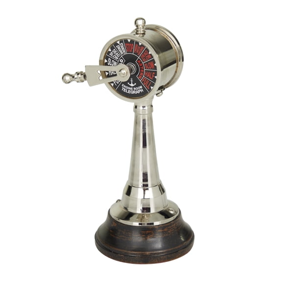 DecMode 3" x 7" Silver Metal Ship Telegraph, 1-Piece