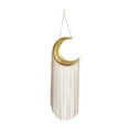 thumbnail image 1 of DecMode 30" Gold Metal Indoor Outdoor Moon Windchime with Chain Tassels, 1 of 8