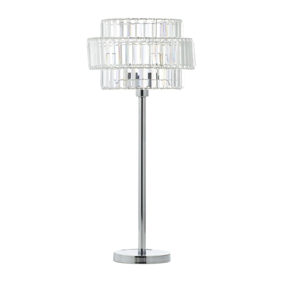 DecMode 30" Silver Table Lamp with Clear Glass Shade (2 Count)