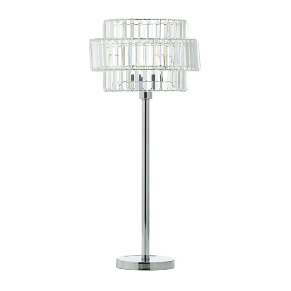 DecMode 30" Silver Table Lamp with Clear Glass Shade (2 Count)