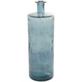 thumbnail image 1 of DecMode 30" Handmade Tall Spanish Bottle Neck Teal Recycled Glass Vase, 1 of 12