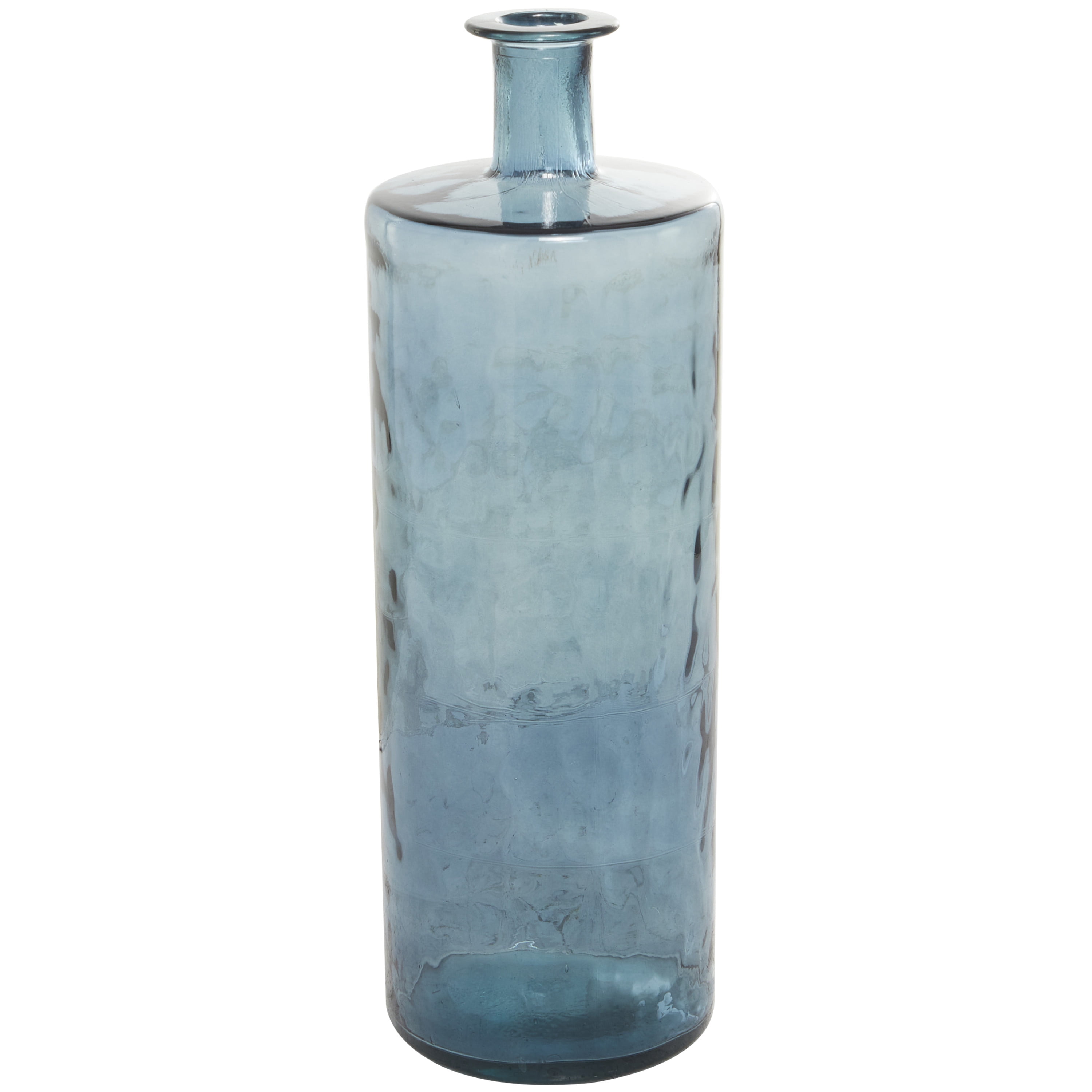 DecMode 30" Spanish Blue Recycled Glass Vase