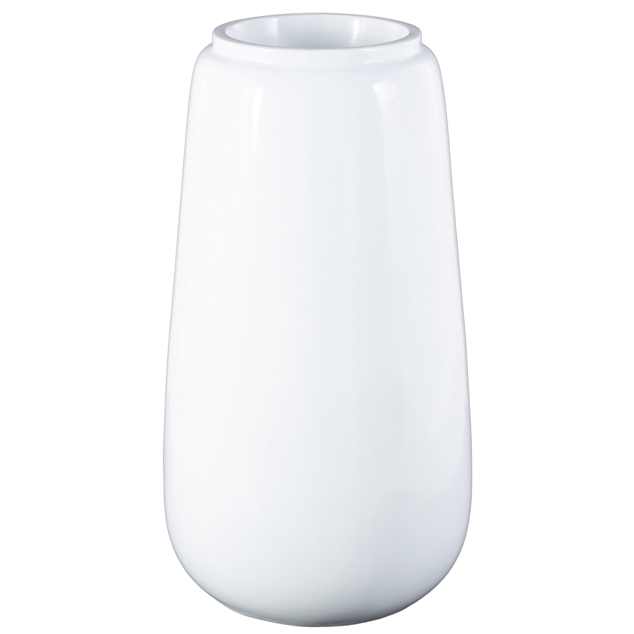 DecMode 30" Tall Floor White Resin Vase