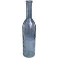 thumbnail image 1 of DecMode 30" Handmade Tall Spanish Bottle Neck Blue Recycled Glass Vase, 1 of 12