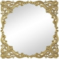 thumbnail image 1 of DecMode 30" x 30" Gold Ornate Baroque Floral Wall Mirror with Distressed Details, 1 of 7