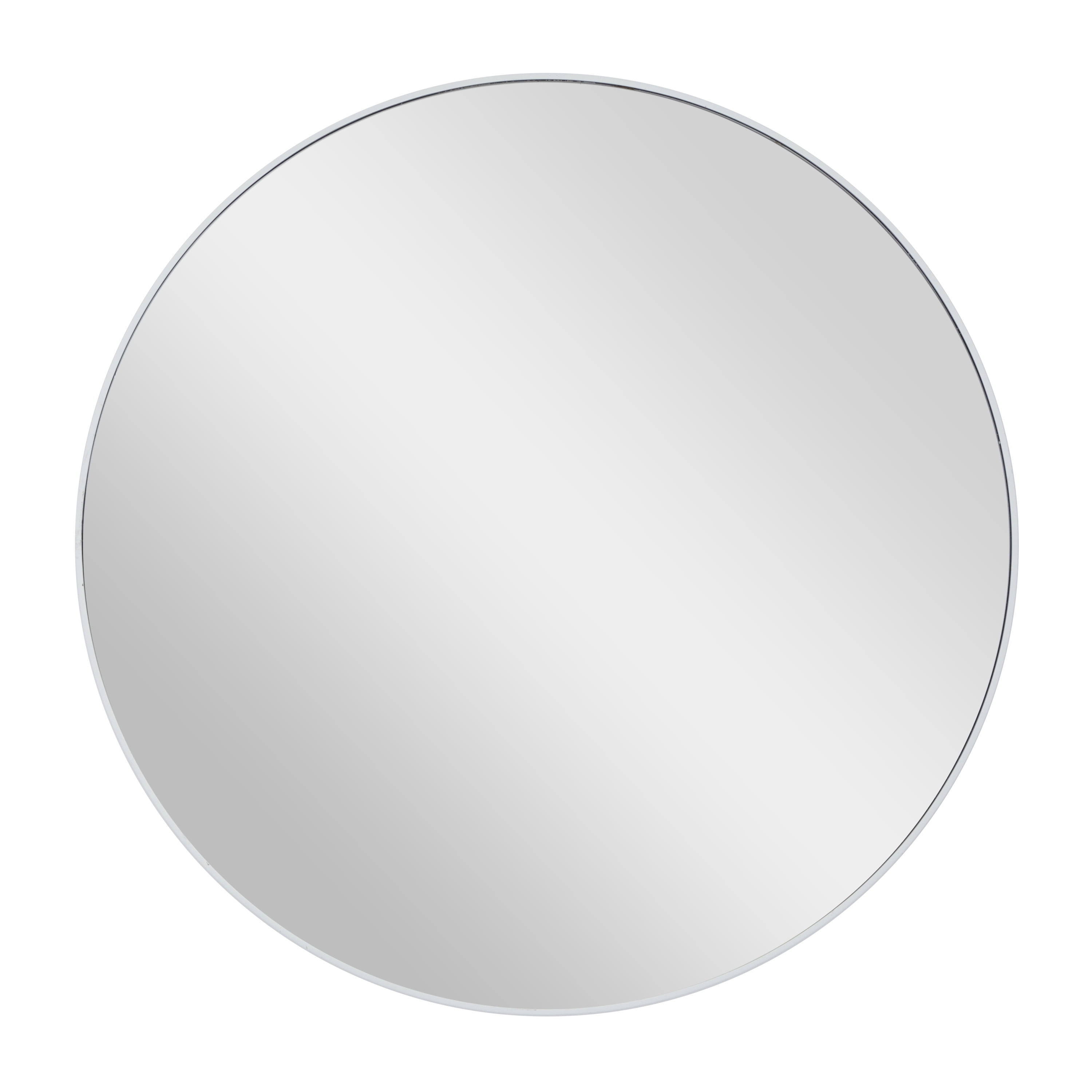 Free Shipping! DecMode 30x30 White Wall Mirror Thin Frame Contemporary