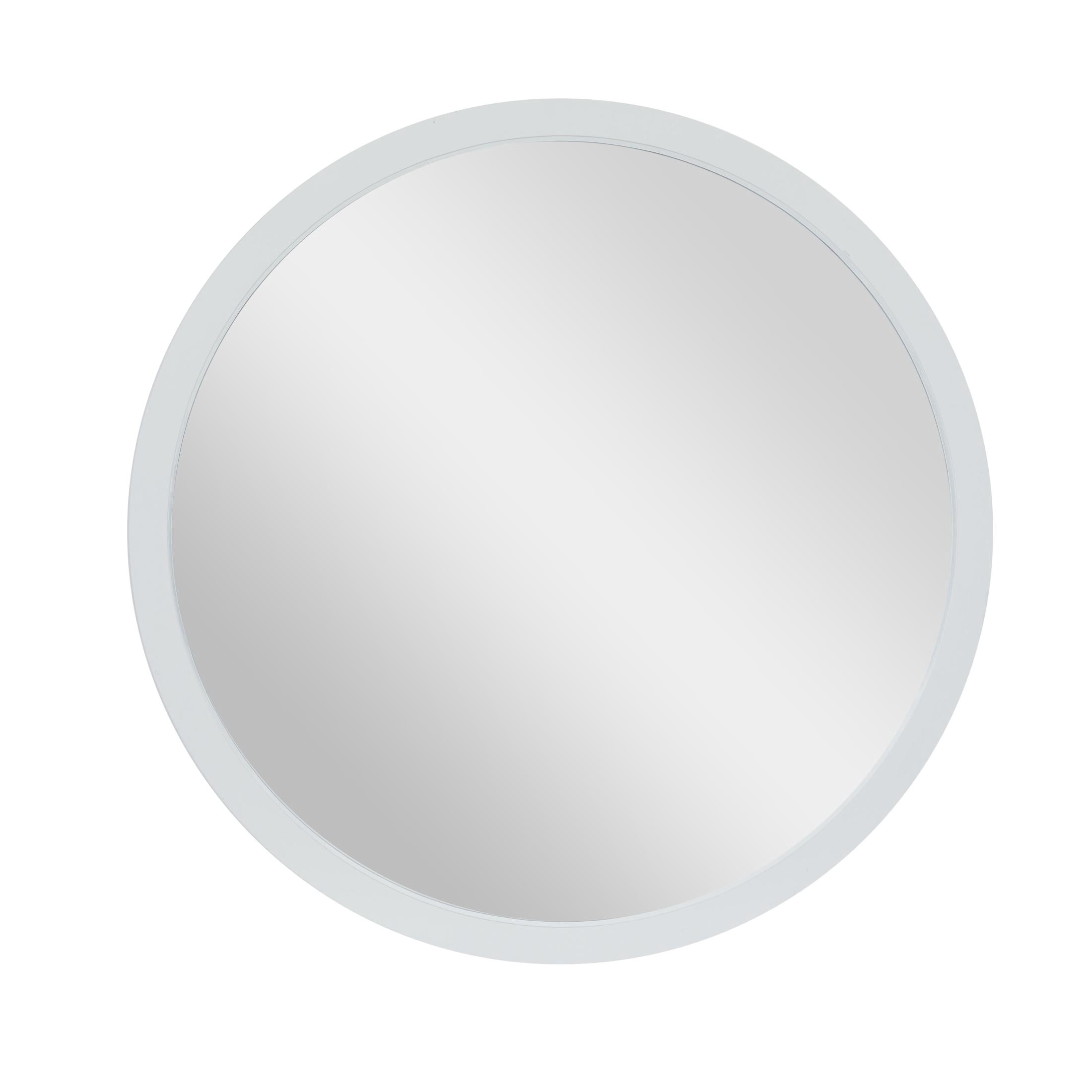 DecMode 30" x 30" White Wall Mirror with Thin Frame