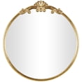 thumbnail image 1 of DecMode 30" x 32" Gold Ornate Baroque Round Scroll Wall Mirror, 1 of 9