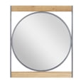 thumbnail image 1 of DecMode 30" x 34" Brown Wall Mirror with Wood Accents, 1 of 7