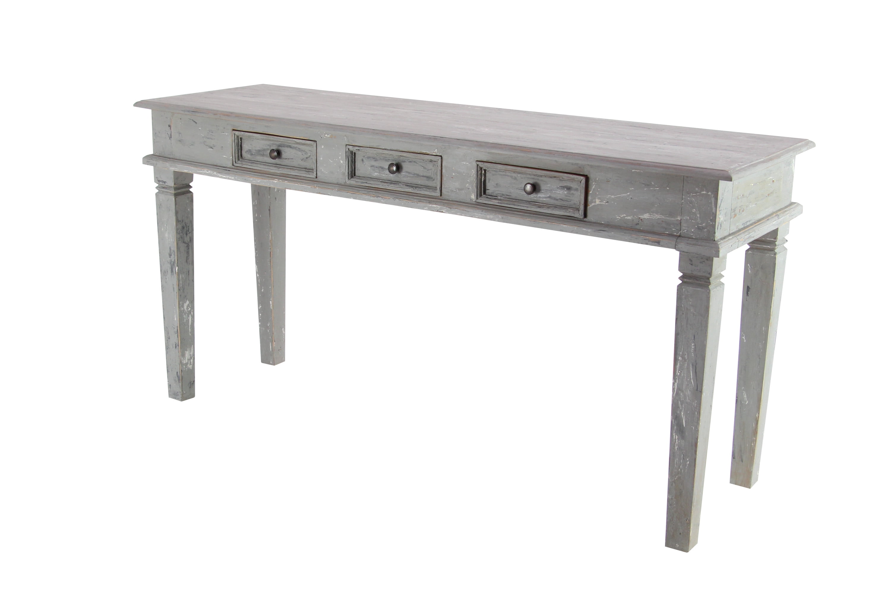 DecMode 30" x 59" Grey Mahogany Rustic Console Table