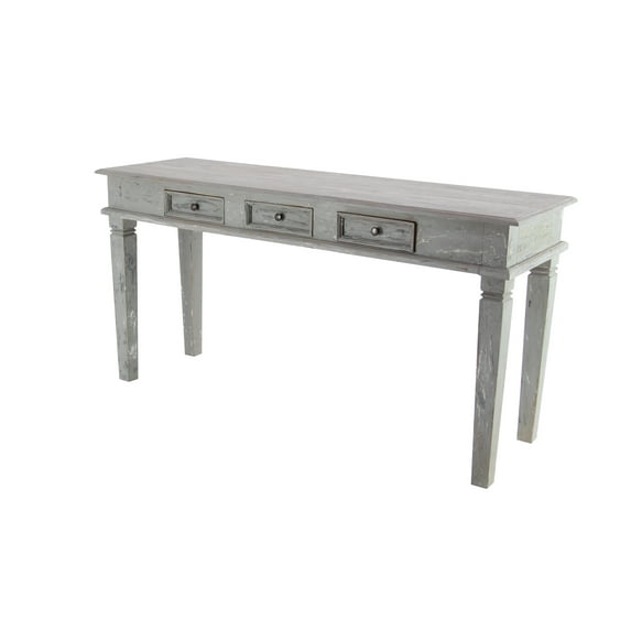 DecMode 30" x 59" Grey Mahogany Rustic Console Table