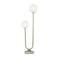 thumbnail image 1 of DecMode 31" 2 Light Curved Orb Gold Table Lamp with White Glass Shade, 1 of 15