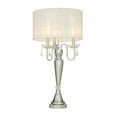 thumbnail image 1 of DecMode 31" 3 Light Silver Table Lamp with White Fabric Shade, 1 of 10