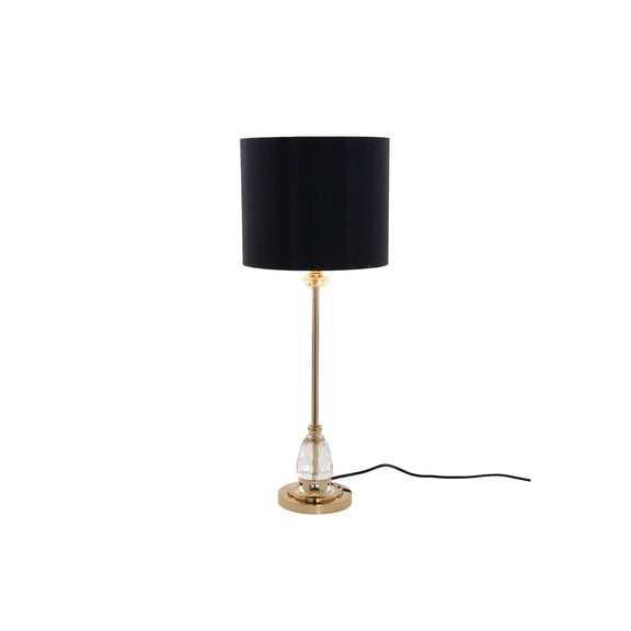 DecMode 31" Gold Buffet Lamp with Black Fabric Shade