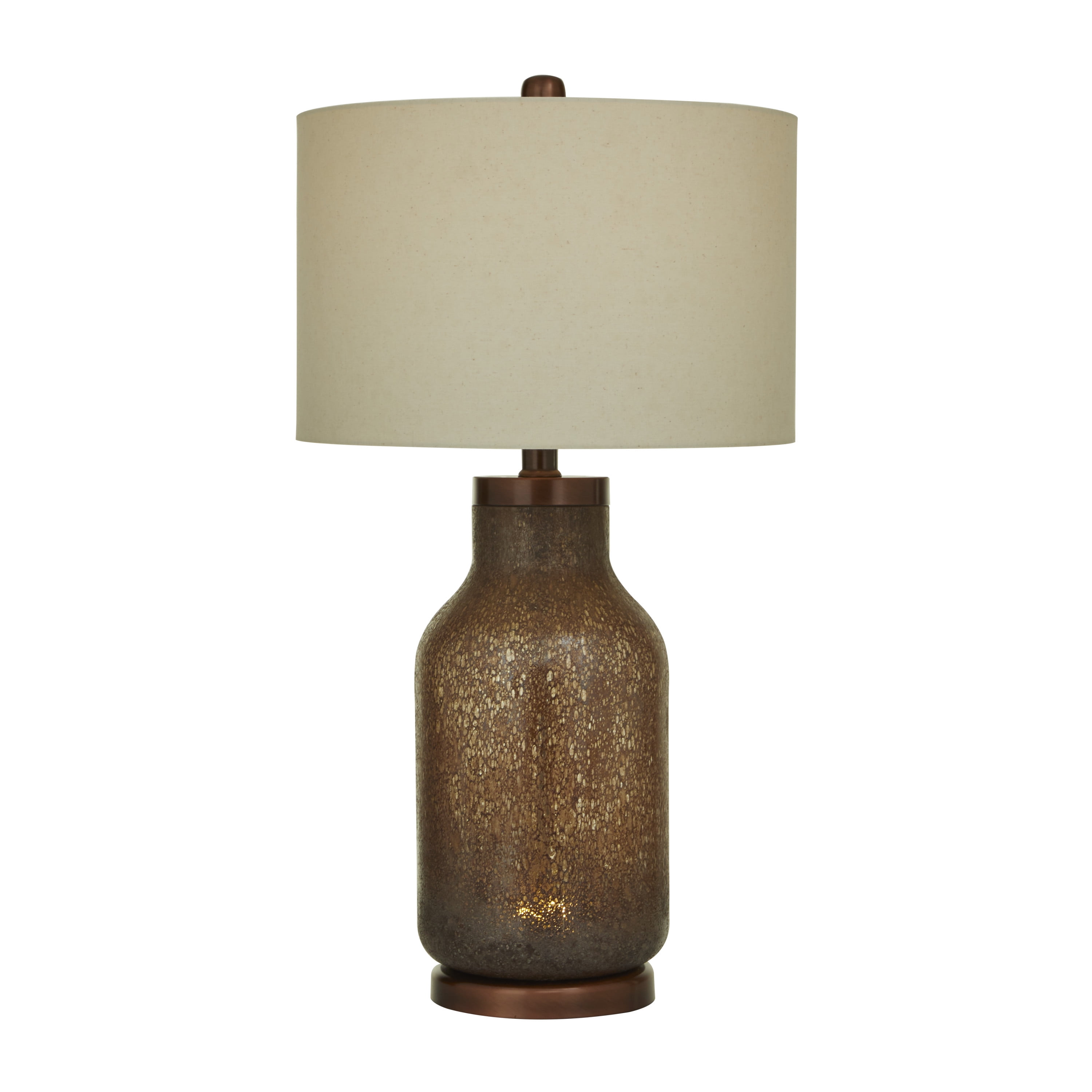 DecMode 31" Speckled Brown Table Lamp with Cream Linen Shade