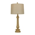 thumbnail image 1 of DecMode 31" Twisted Brown Table Lamp with Cream Linen Shade (2 Count), 1 of 10