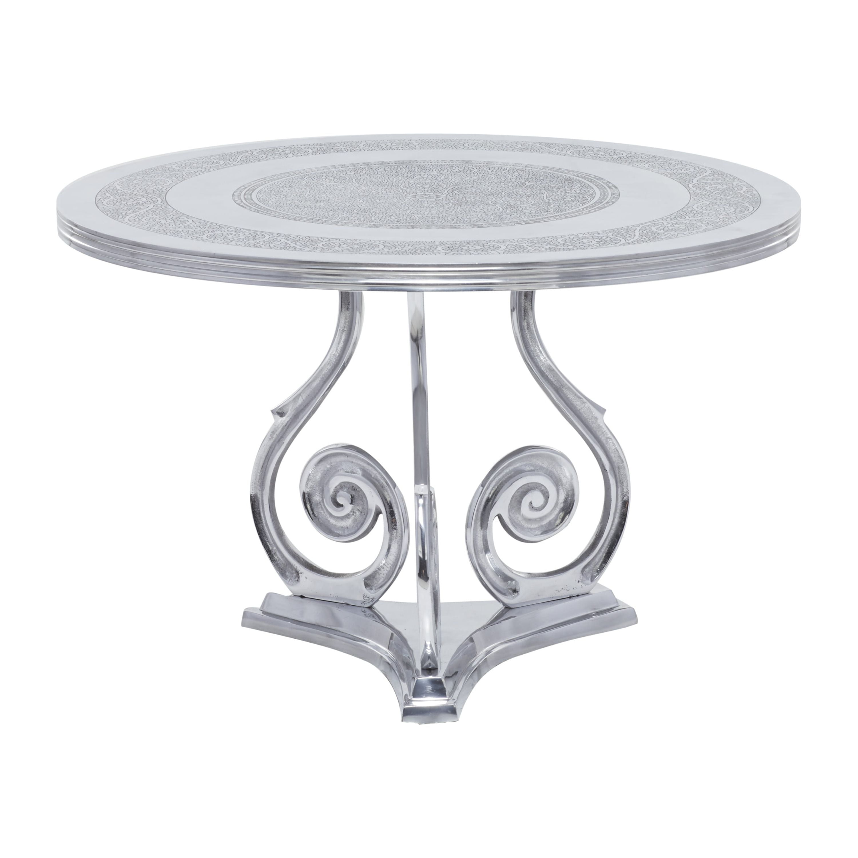 DecMode 31"W, 21"H Aluminum Traditional Coffee Table, Silver, 1-Piece