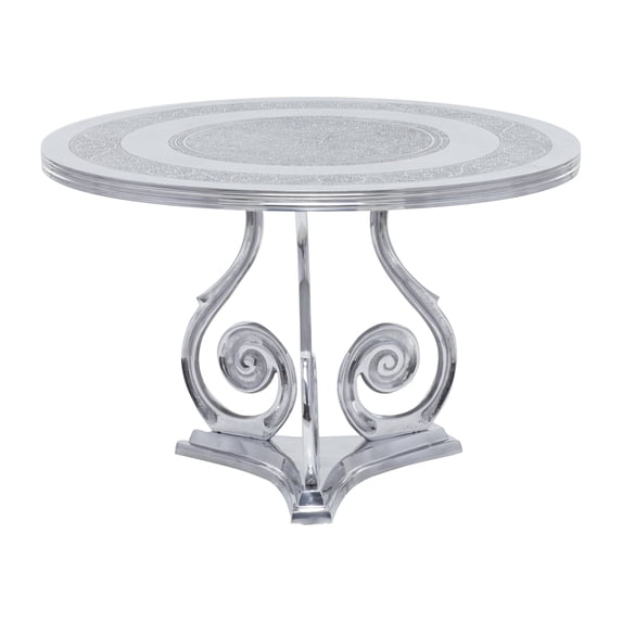 DecMode 31"W, 21"H Aluminum Traditional Coffee Table, Silver, 1-Piece