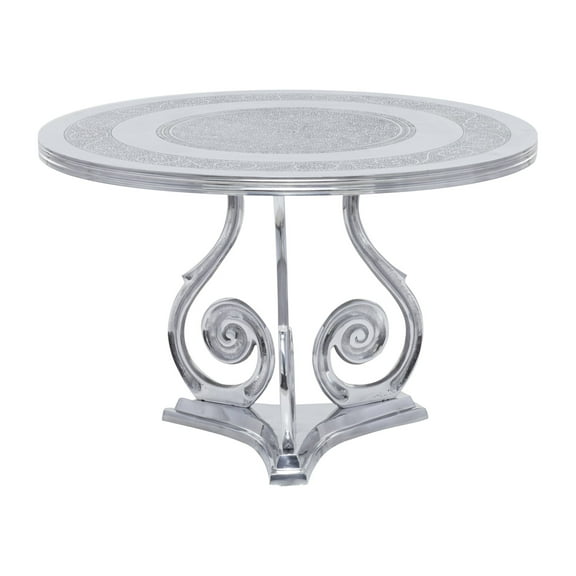 DecMode 31"W, 21"H Aluminum Traditional Coffee Table, Silver, 1-Piece