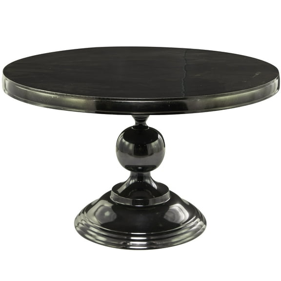 DecMode 31" x 19" Black Aluminum Coffee Table with Pedestal Base, 1-Piece