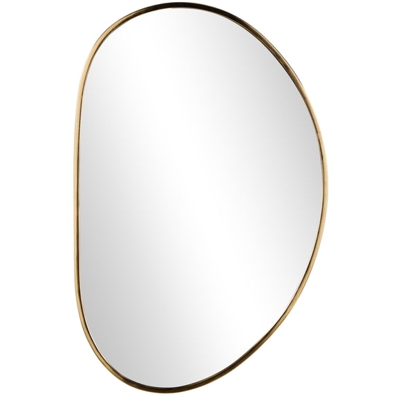 DecMode 31" x 20" Gold Oval Wall Mirror