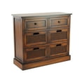 thumbnail image 1 of DecMode 31" x 28" Brown Wood 6 Drawers Storage Unit, 1-Piece, 1 of 18
