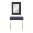 thumbnail image 1 of DecMode 31" x 31" Black Wood Single Drawer Console Table with Mirror, 2-Pieces, 1 of 9