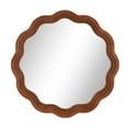 thumbnail image 1 of DecMode 31" x 31" Brown Handmade Wavy Wall Mirror with Dimensional Carved Frame, 1 of 9