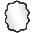 thumbnail image 1 of DecMode 31" x 40" Black Handmade Wavy Wall Mirror with Dimensional Carved Frame, 1 of 9