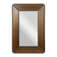 thumbnail image 1 of DecMode 31" x 47" Brown Wall Mirror with Netting Frame, 1 of 9