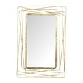 thumbnail image 1 of DecMode 31" x 47" Gold Abstract Wall Mirror with Thin Metal Rectangle Frame, 1 of 13
