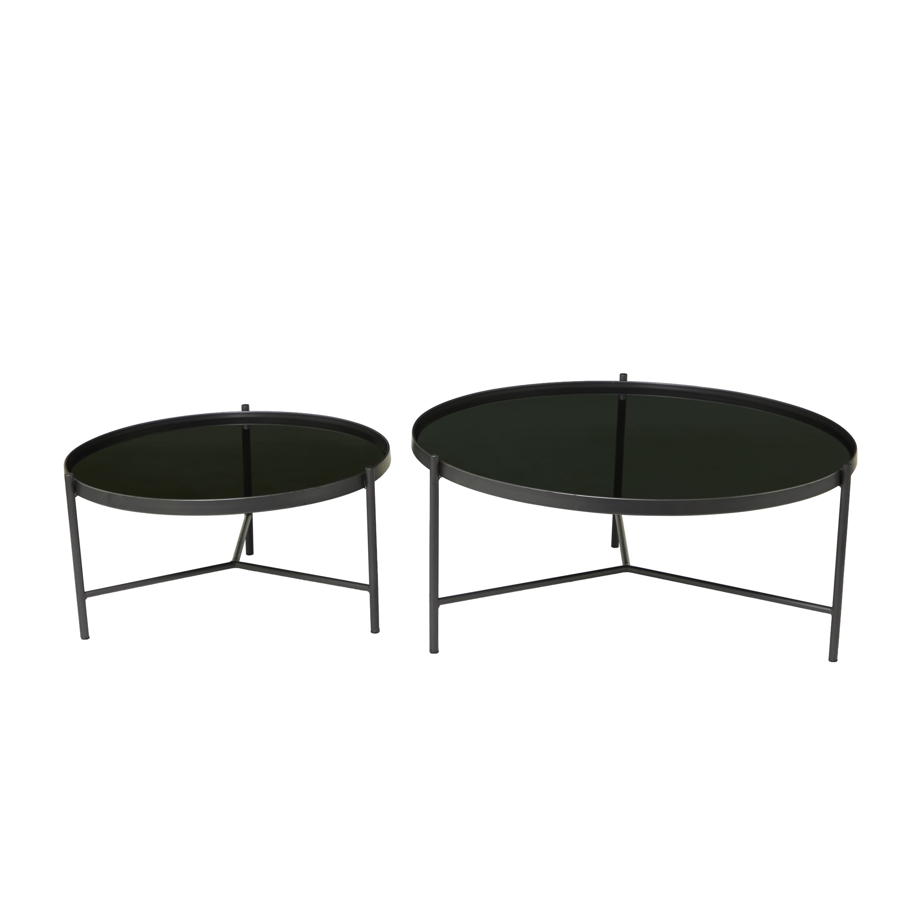 Free Shipping! DecMode 32", 24"W Black Metal Nesting Coffee Table with