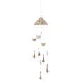 thumbnail image 1 of DecMode 32" Gold Mango Wood Indoor Outdoor Butterfly Windchime with Glass Beads and Cone Bells, 1 of 7