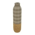 thumbnail image 1 of DecMode 32" Handmade Ribbed Brown Seagrass Vase with Coiled Seagrass Base, 1 of 9